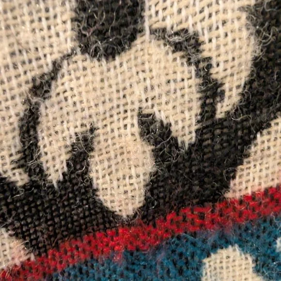 Elephant Print Woven Hooded Boho Poncho | Festival Artwear Fringe Beach Layer - Picture 7 of 14